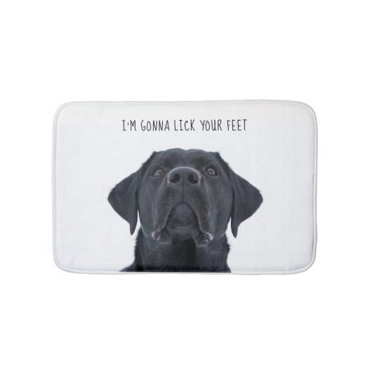 Funny Dog mat, zwart labbad tapijt Badmat (Voorkant)