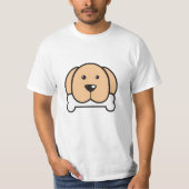 Funny dog met been t-shirt (Voorkant)