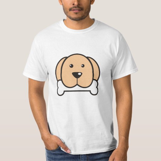 Funny dog met been t-shirt (Voorkant)