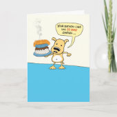 Funny Dog met Birthday Cake Kaart (Voorkant)