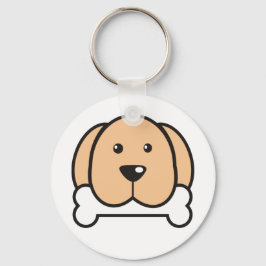 Funny Dog met bot Sleutelhanger