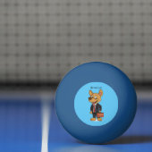 Funny dog met cartoon voor een pak voor een bedrij pingpongbal (Net)