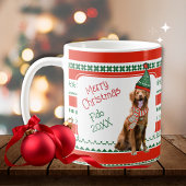 Funny Dog met Elf Pet en Scarf Red Green Custom Koffiemok