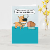Funny Dog met Glazed Ham Birthday Kaart (Gele Bloem)