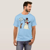 Funny Dog met Snowman-kerstShirt T-shirt (Voorkant volledig)