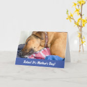 Funny Dog Moederdag Kaart (Gele Bloem)