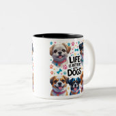 Funny Dog Mok Coffee Lovers Design Huisdieren Mok  (Voorkant rechts)