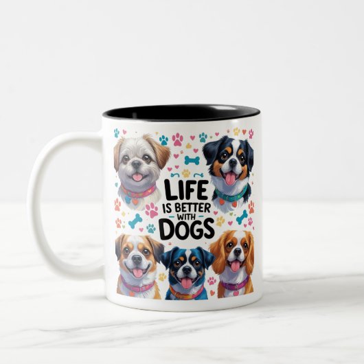 Funny Dog Mok Coffee Lovers Design Huisdieren Mok  (Links)