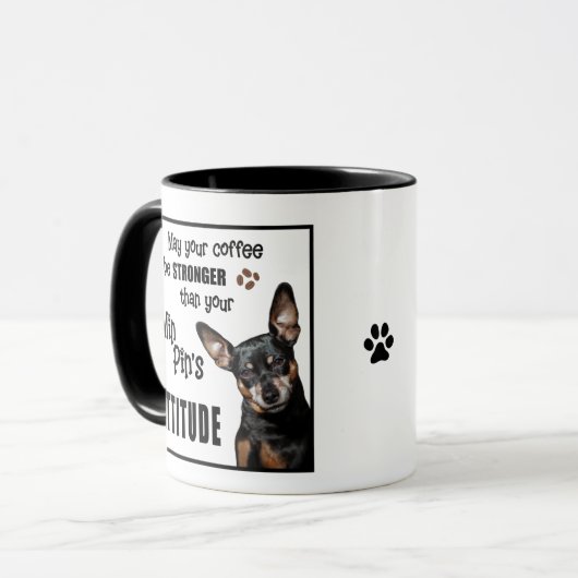 Funny Dog Mok - Miniatuur Pinscher (Voorkant links)