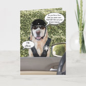  Funny Dog Motorcycle Cop Birthday Kaart (Voorkant)