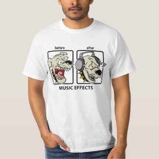 Funny Dog Music-effecten T-shirt