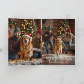 Funny Dog Naughty List Custom Text Christmas Kaart (Binnen)