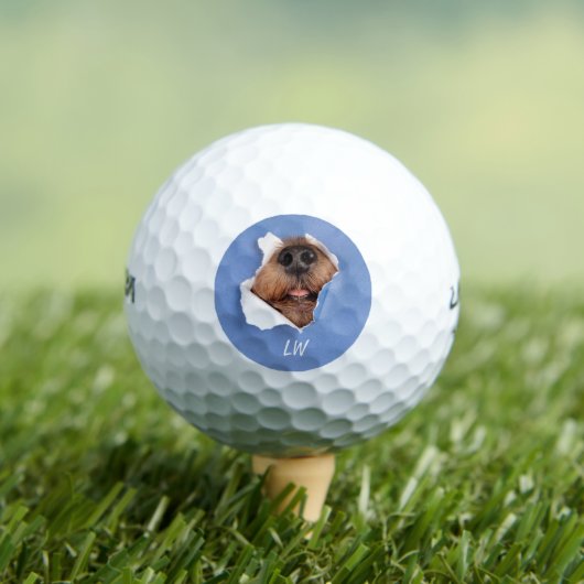 Funny Dog Nose Pet Humor Monogram Art Golfballen (Insitu Shirt)