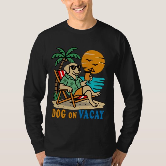 Funny Dog on Vacation T-Shirt | Cute Summer (Voorkant)