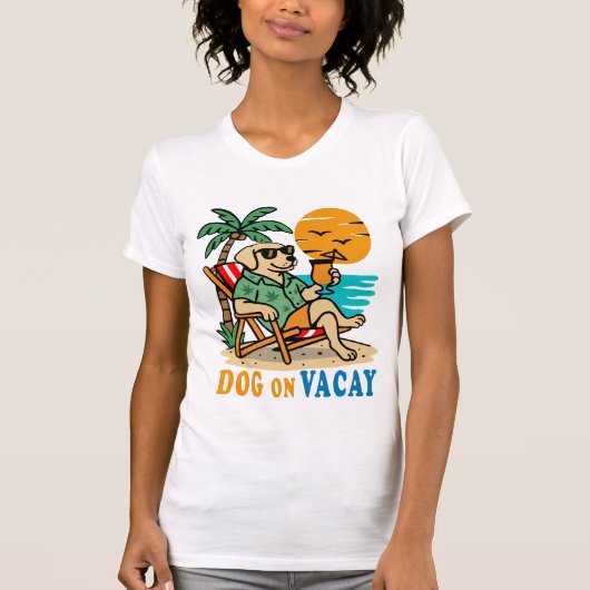 Funny Dog on Vacation T-Shirt | Cute Summer (Voorkant)