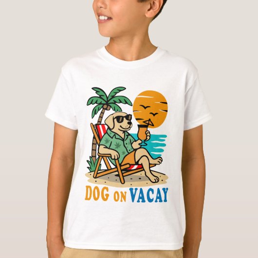 Funny Dog on Vacation T-Shirt | Cute Summer (Voorkant)