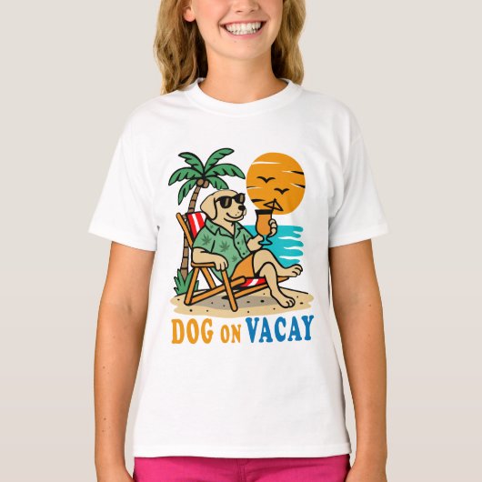 Funny Dog on Vacation T-Shirt | Cute Summer (Voorkant)