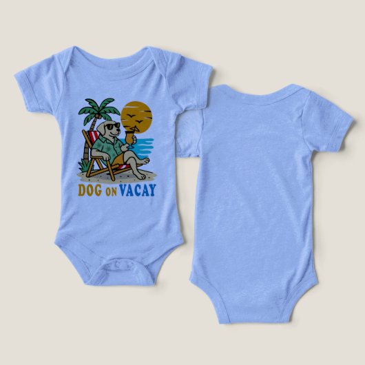 Funny Dog on Vacation T-Shirt | Cute Summer (Ontwerp Voorkant & Achterkant)
