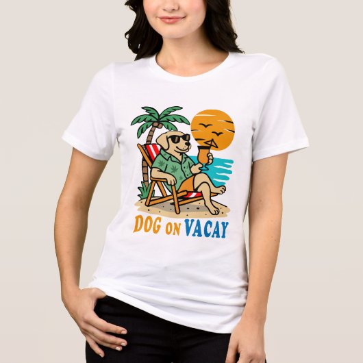 Funny Dog on Vacation T-Shirt | Cute Summer (Voorkant)