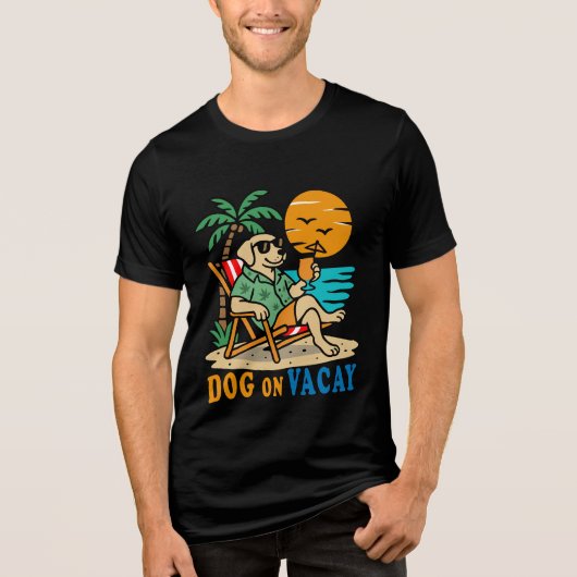 Funny Dog on Vacation T-Shirt | Cute Summer (Voorkant)