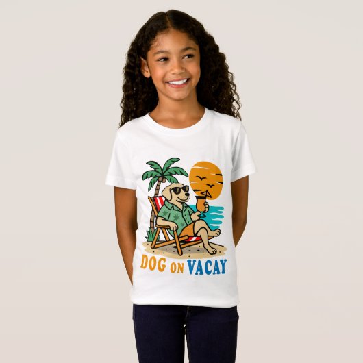 Funny Dog on Vacation T-Shirt | Cute Summer (Voorkant volledig)