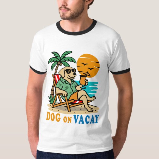 Funny Dog on Vacation T-Shirt | Cute Summer (Voorkant)