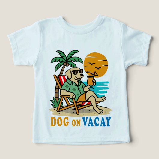 Funny Dog on Vacation T-Shirt | Cute Summer (Design voorkant)