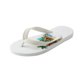 Funny Dog on Vacation T-Shirt | Cute Summer Kinder Teenslippers (Schuin)