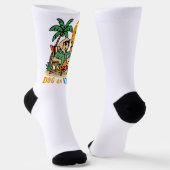 Funny Dog on Vacation T-Shirt | Cute Summer Sokken (Gebogen)
