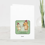 Funny Dog onder Mistletoe Kerstmis Feestdagen Kaart (Achterkant)