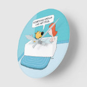 Funny Dog op buisjes nat dog Smell Ronde Klok (Hoek)