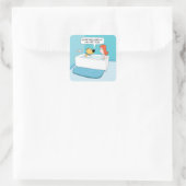 Funny Dog op buisjes nat dog Smell Vierkante Sticker (Tas)