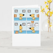 Funny Dog op zoek naar Ninja Cat Birthday Kaart (Gele Bloem)