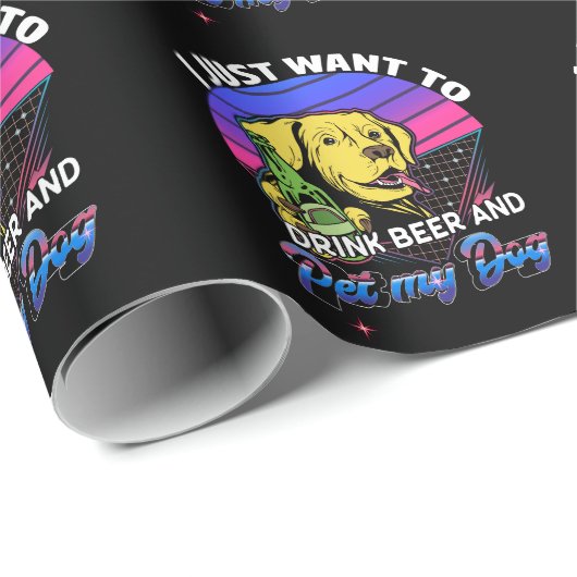 Funny Dog Owner Beer Drinker Cadeaupapier (Rol Hoek)