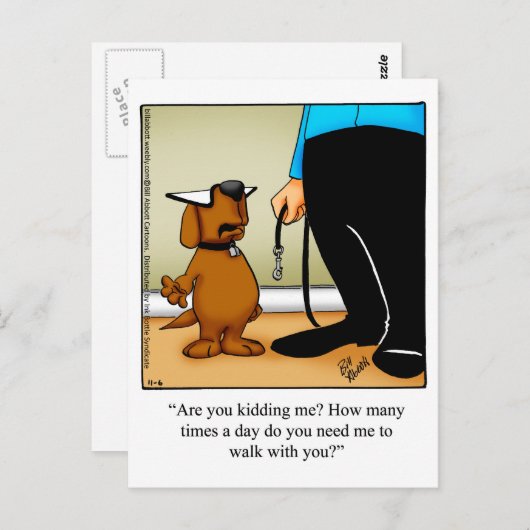 Funny Dog Owner Briefkaart (Voorkant / Achterkant)