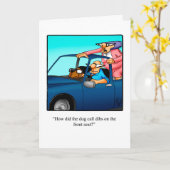 Funny Dog Owner Gefeliciteerd Kaart (Gele Bloem)