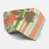 Funny Dog Owner Gift; Perzikkleurig en bosgroen Stropdas (Opgerold)