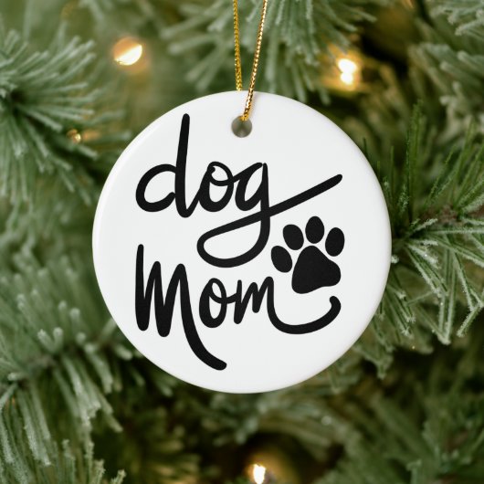 Funny Dog Paw Dog mama Keramisch Ornament (Boom)