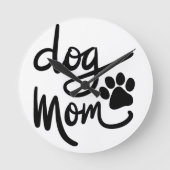 Funny Dog Paw Dog mama Ronde Klok (Voorkant)
