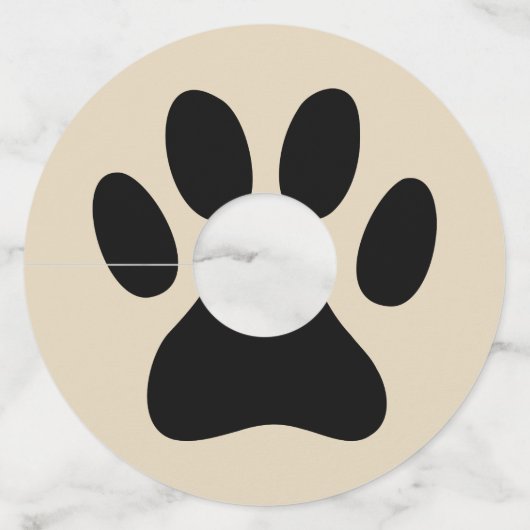 Funny dog paw voetafdruk pet Birthday viering Wijnglaslabel (Achterkant)