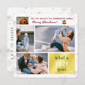 Funny Dog Pawsitive 4 foto's Letter Schattige Mode Feestdagenkaart (Voorkant / Achterkant)