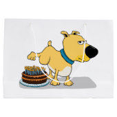 Funny Dog Peeing op Birthday Cake Groot Cadeauzakje (Achterkant)