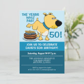 Funny Dog Peeing van Cake Birthday Party Kaart (Staand voorkant)