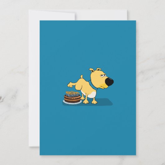 Funny Dog Peeing van Cake Birthday Party Kaart (Achterkant)