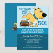 Funny Dog Peeing van Cake Birthday Party Kaart (Voorkant / Achterkant)