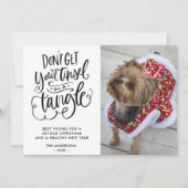 Funny Dog Pet Foto Typografie Kerstmis Feestdagenkaart (Voorkant)