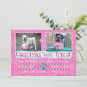 Funny Dog Pet Kerstfeestdag Foto | So Fetch Feestdagenkaart (Staand voorkant)