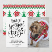 Funny Dog Pet met Kerstmis Feestdagenkaart (Voorkant / Achterkant)