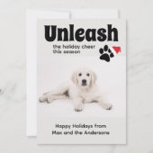 Funny Dog Pet Pup Foto Prettige feestdagen Holiday Feestdagenkaart (Voorkant)