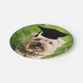Funny Dog Photo Afstuderen Persoonlijke klasse van Papieren Bordje (Gekanteld)